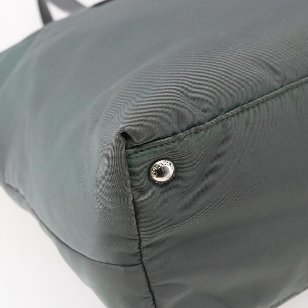 PRADA Tote Bag Nylon Khaki Silver Auth 146817 - Picture 16 of 16